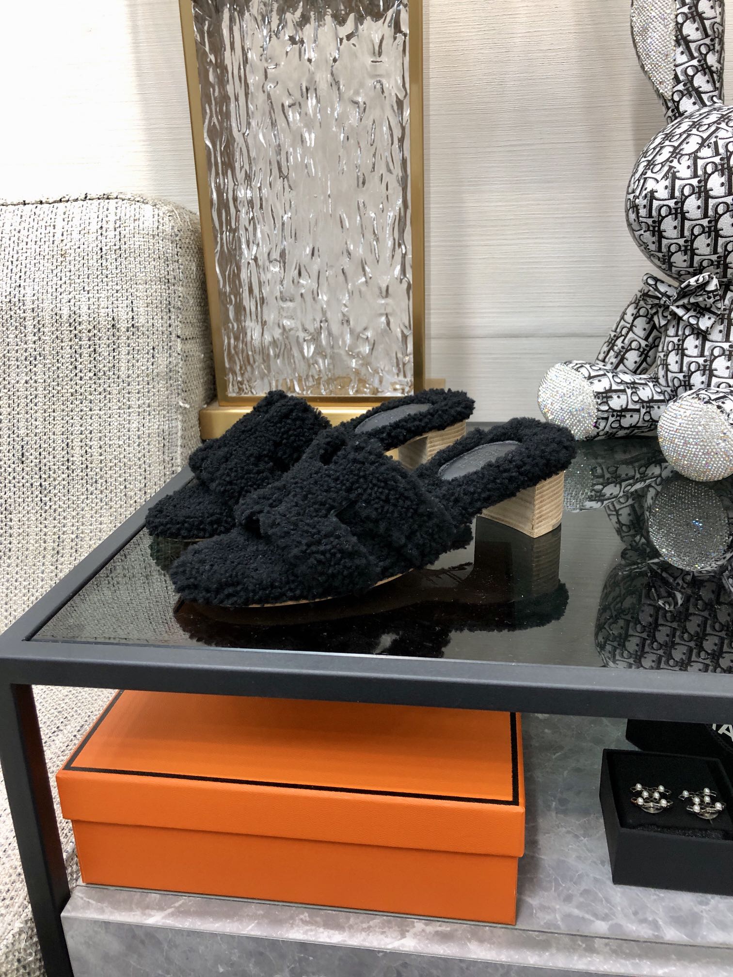 (1:1 replica) Hermes Oasis Sandal Black For Women 1.97in/5cm