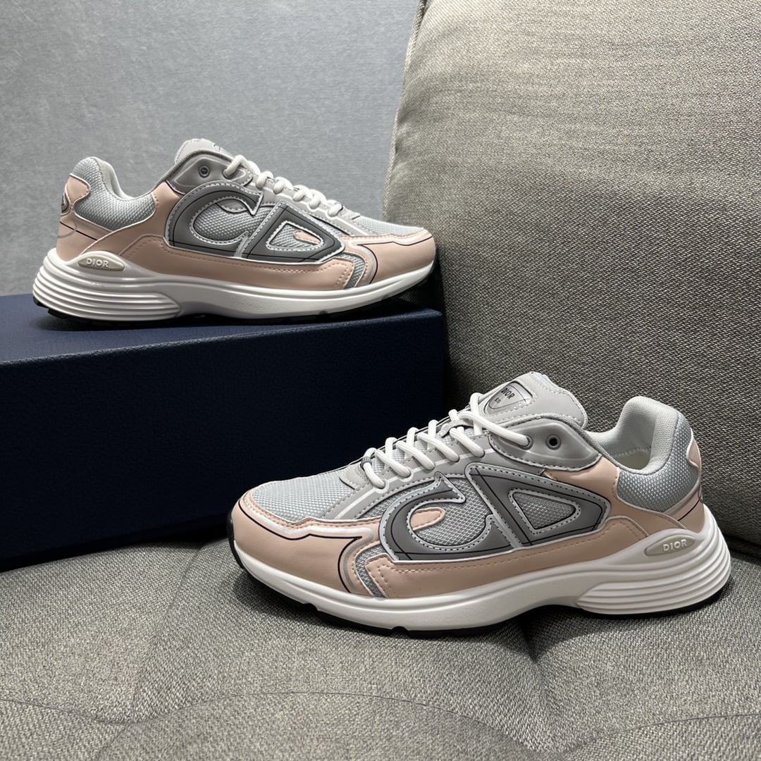(1:1 replica) Christian Dior Women s B30 Sneaker Gray Mesh And Light Pink For Women CD