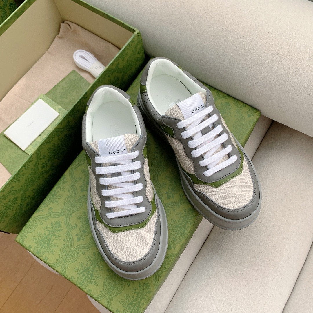 (1:1 replica) Gucci Women s GG Sneaker Green And Gray Supreme For Women 700641 UPG90 1282