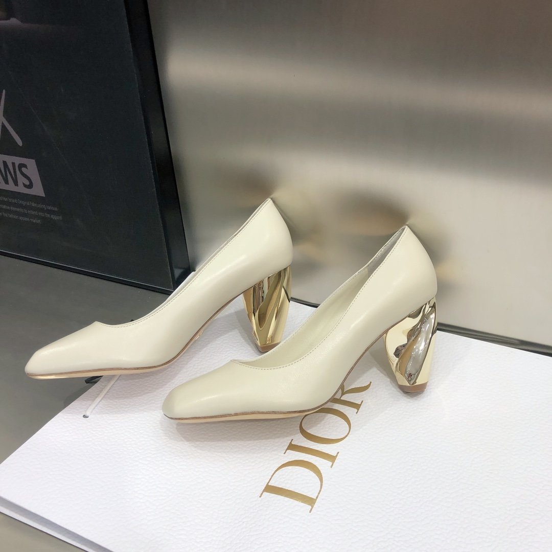 (1:1 replica) Christian Dior Rhodes Pump Beige For Women CD