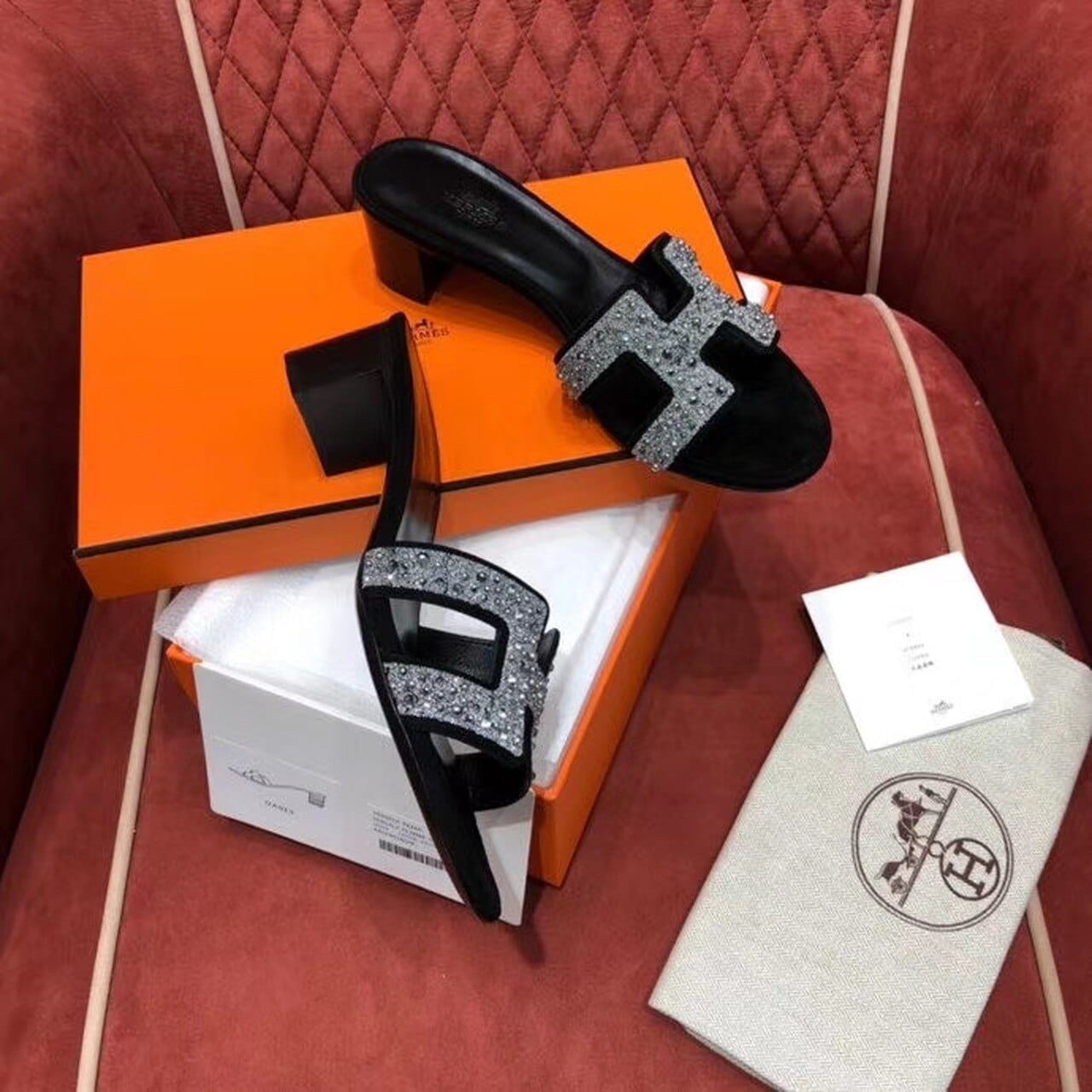 (1:1 replica) Hermes Oasis Sandal Black For Women, Women s Shoes H192001Z 52370