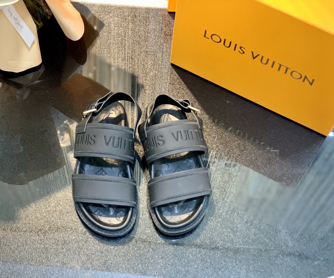 (1:1 replica) Louis Vuitton Women s Paseo flat Comfort Sandal Black For Women LV