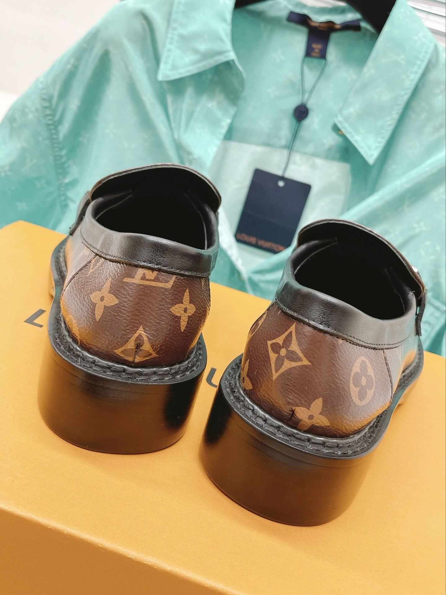 (1:1 replica) Louis Vuitton Women s Academy Loafer Silver Toned Hardware Brown For Women LV