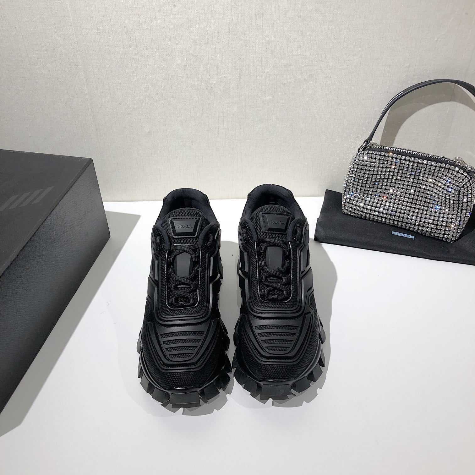 (1:1 replica) Prada Cloudbust Thunder Sneakers Black For Women 2.4in/60mm PRD 2EG293_3KZU_F0002