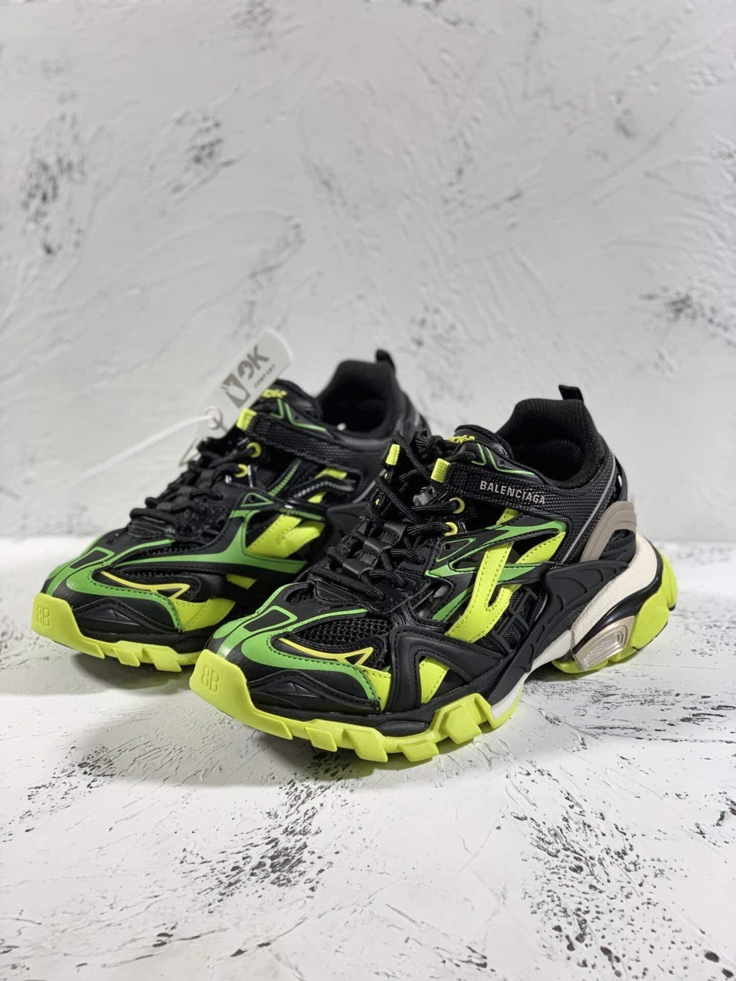 (1:1 replica) Balenciaga Track.2 Clear Sole Trainers Black/Yellow For Women