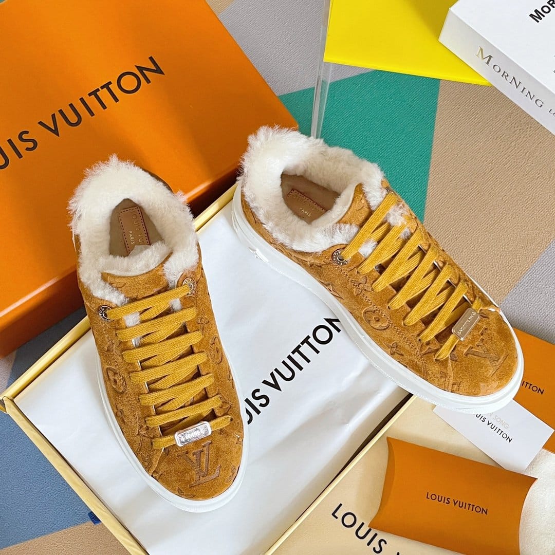 (1:1 replica) Louis Vuitton Women s Time Out Sneaker Brown For Women LV
