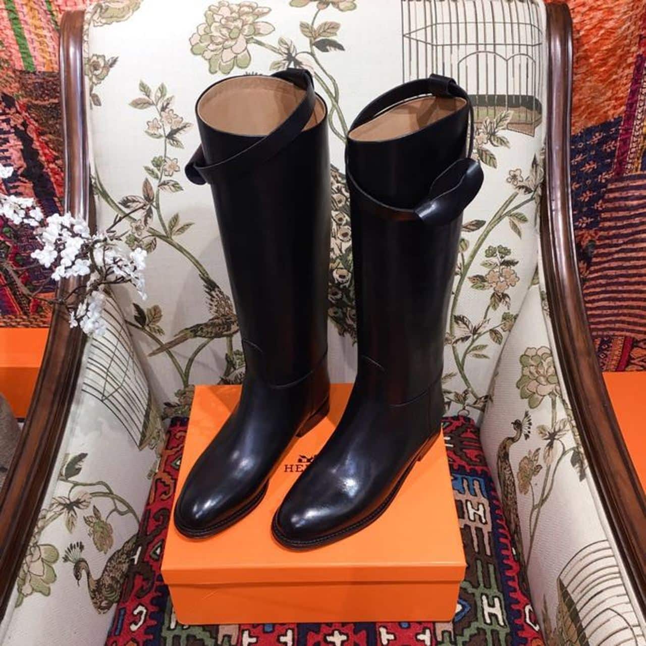 (1:1 replica) Hermes Jumping Boot Black For Women, Women s Shoes H042138Z 01365