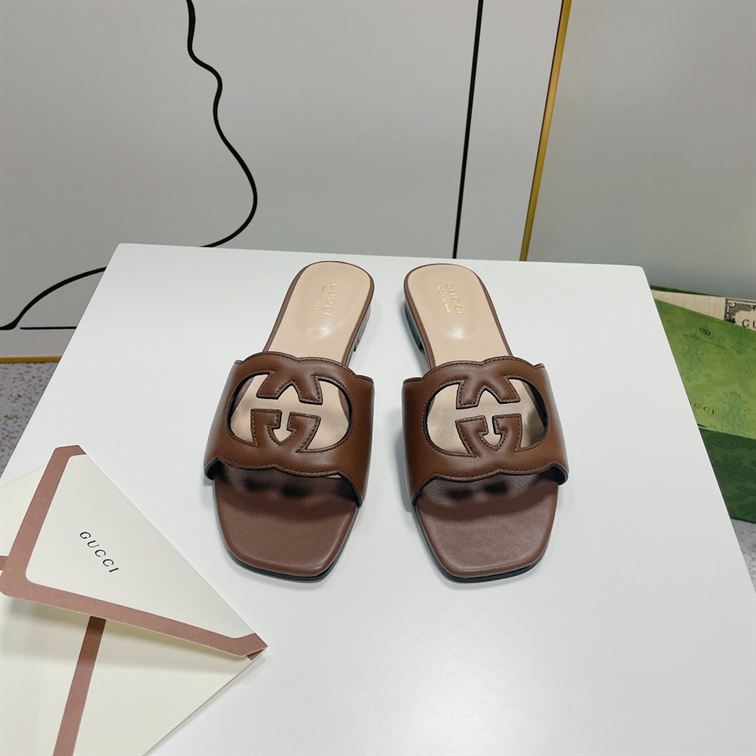 (1:1 replica) GUCCI WOMEN S INTERLOCKING G CUT-OUT SLIDE SANDAL GSL014