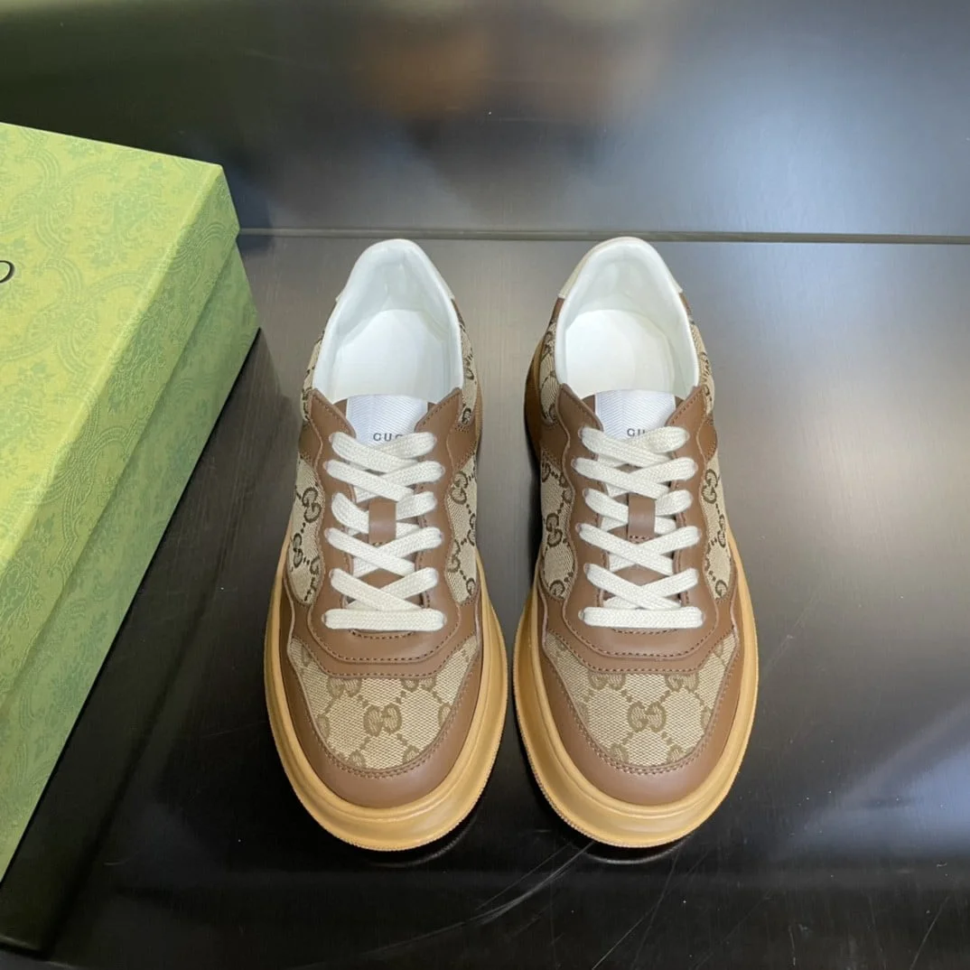 (1:1 replica) Gucci Women s GG Sneaker Brown And Beige For Women 676092 UPG20 2866