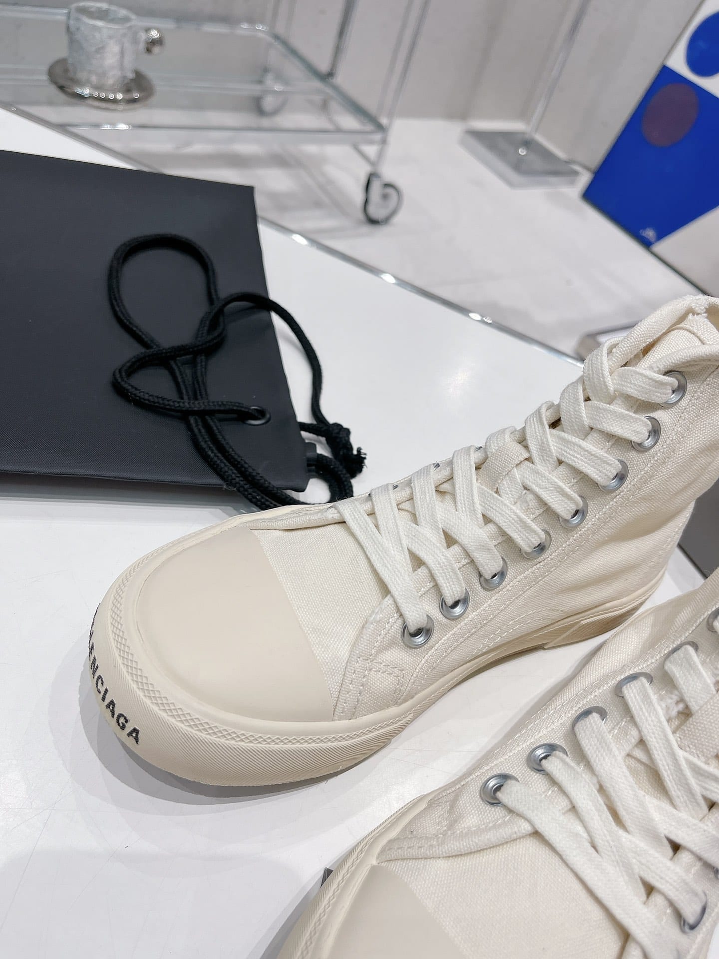 (1:1 replica) Balenciaga Paris High Top Trainers White For Women