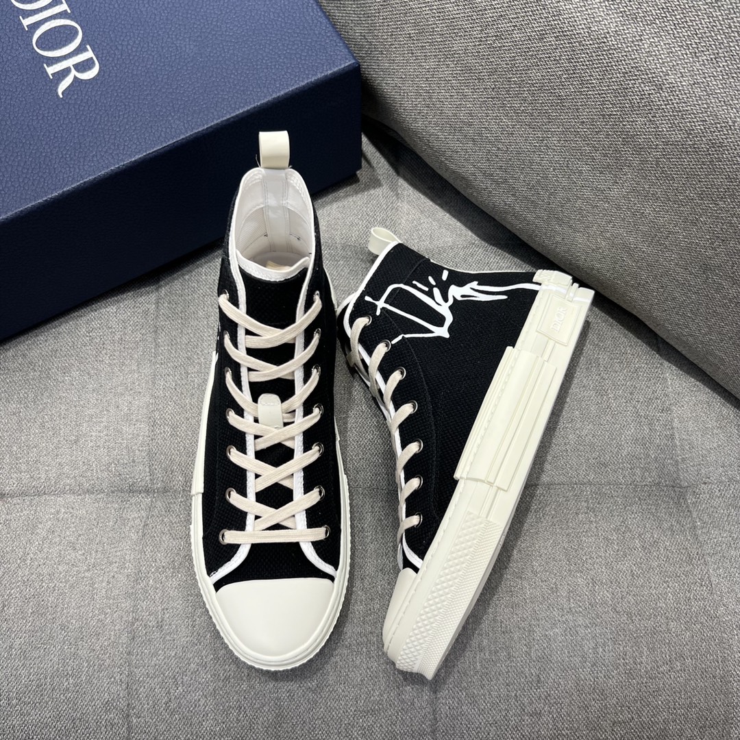 (1:1 replica) Christian Dior Women s B23 Cactus Jack Dior High-Top Sneaker Black For Women CD