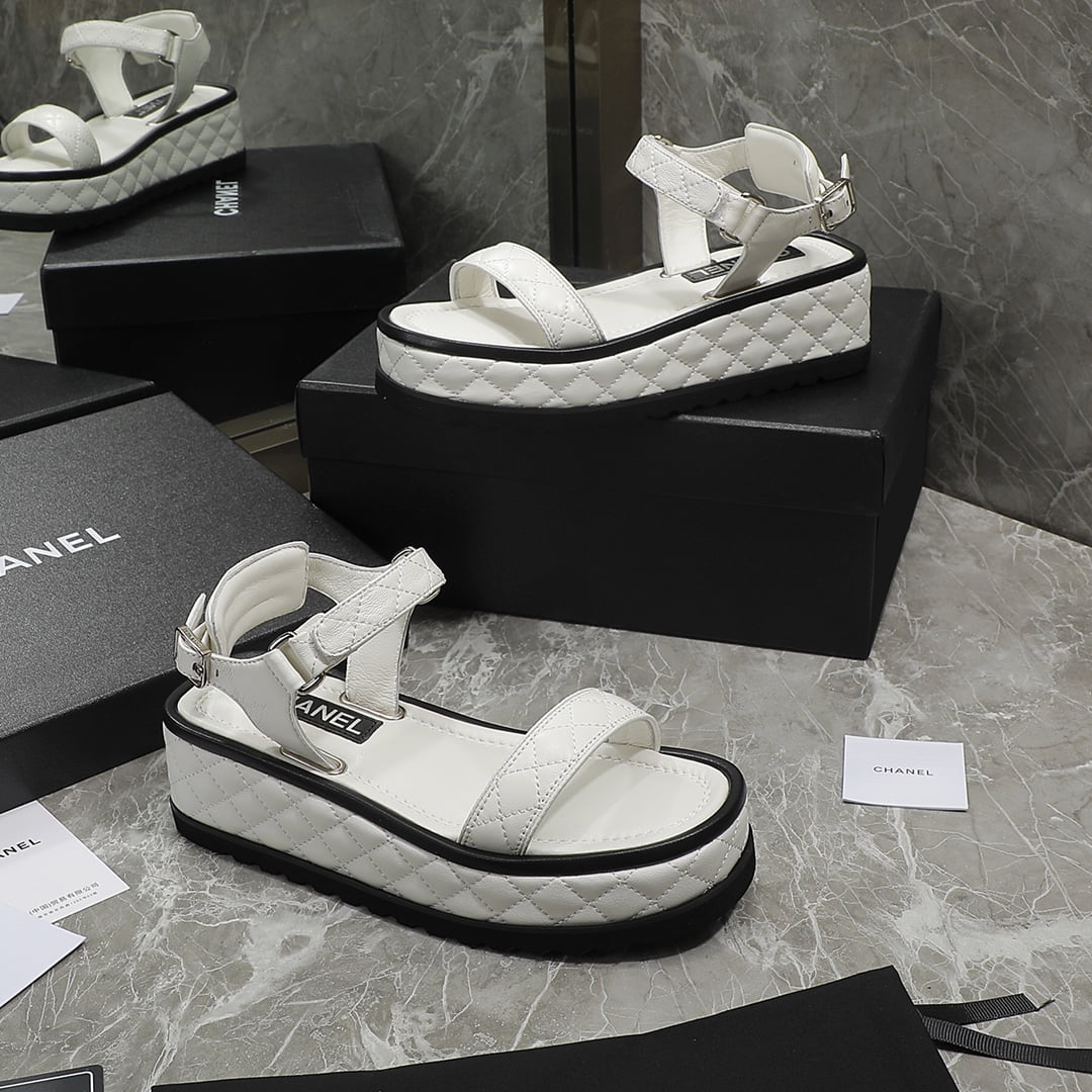 (1:1 replica) Chanel Women s Sandals White For Women 2in/5cm