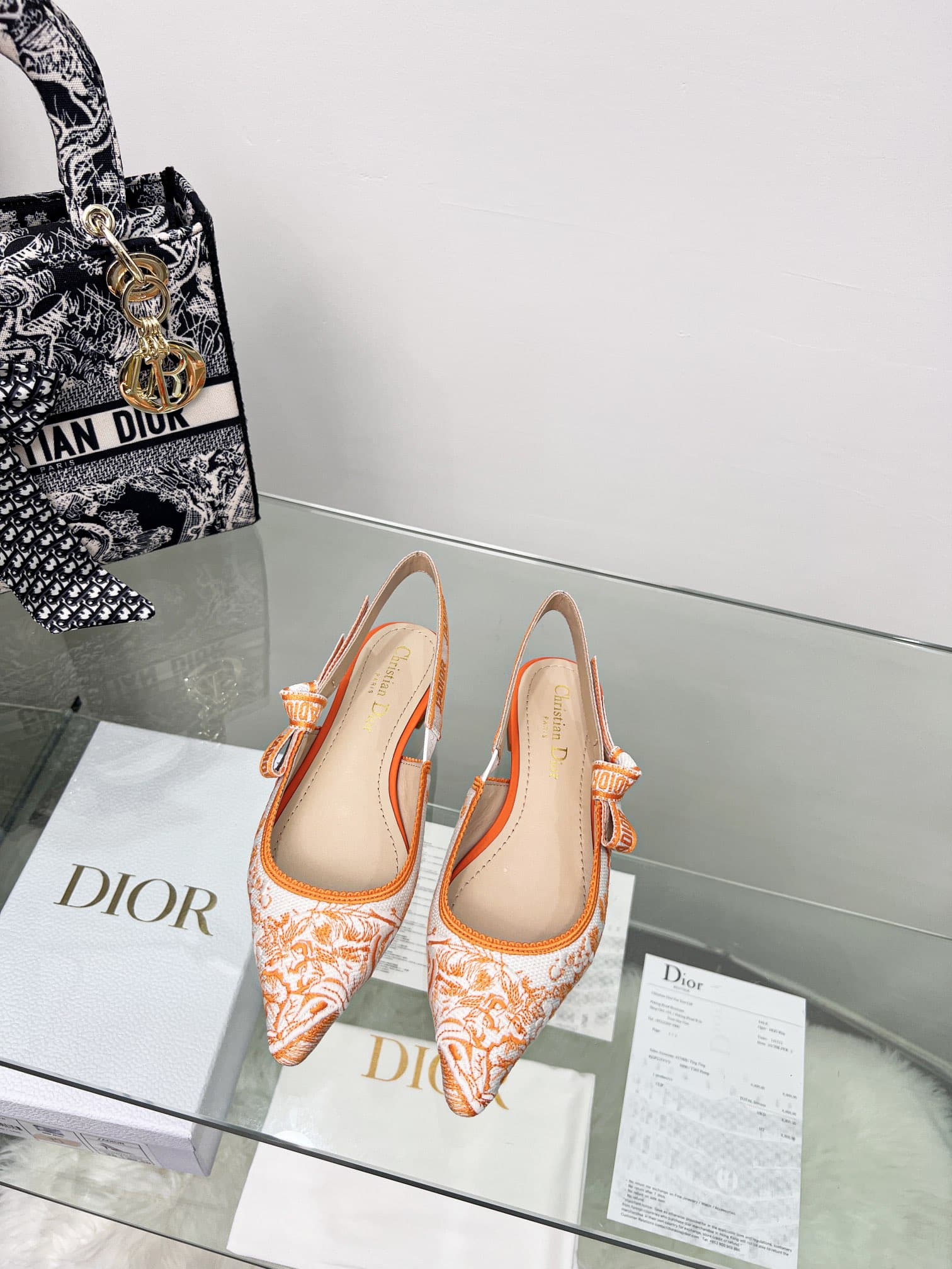 (1:1 replica) Christian Dior Women s J Adior Slingback Pump Orange For Women CD 0.7in/ 2cm