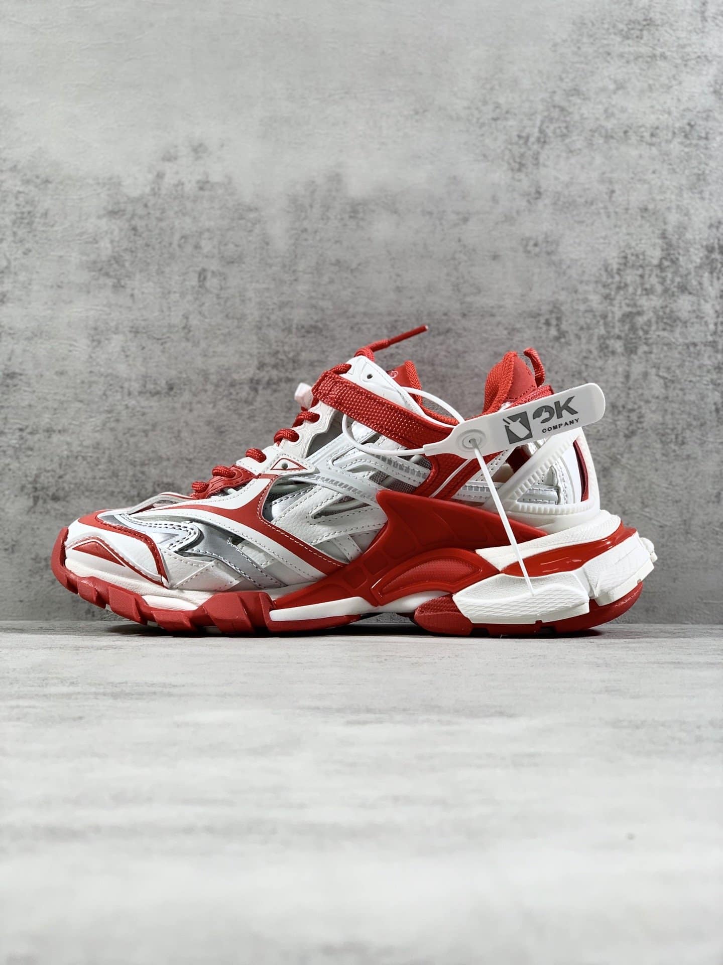 (1:1 replica) Balenciaga Track.2 Clear Sole Trainers White/Red For Women