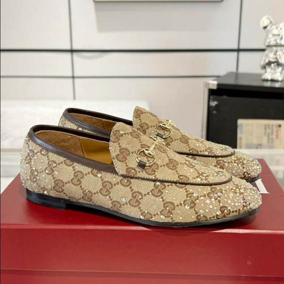 (1:1 replica) Gucci Jordaan Light Beige Loafer GL061