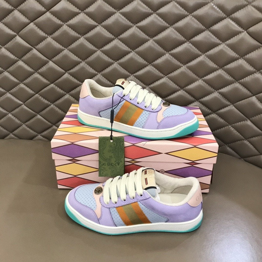 (1:1 replica) Gucci Lovelight Screener Sneaker Lilac For Women GG Shoes 708295 0YIA0 5380