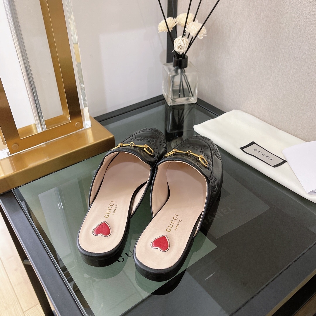 (1:1 replica) Gucci Women s GG Matelasse Princetown Slipper Black For Women GG