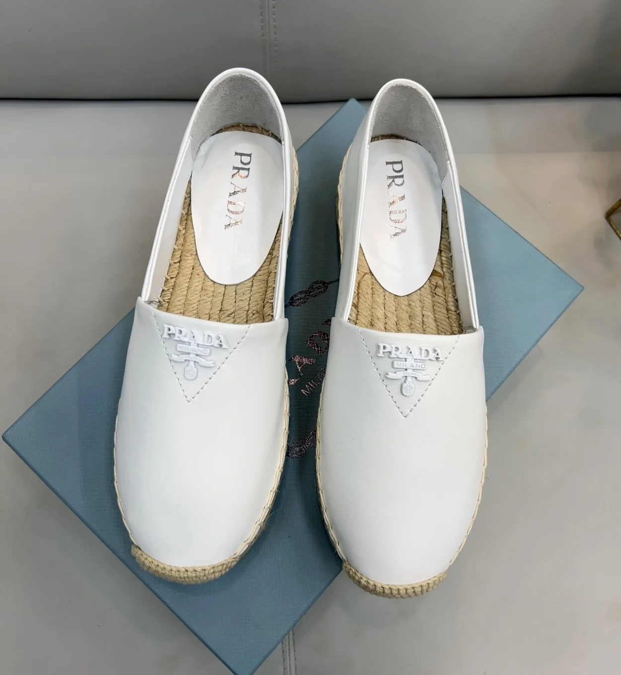 (1:1 replica) Prada Nappa Espadrilles White For Women 0.8in/20mm PRD 1S871M_79N_F0009_F_020
