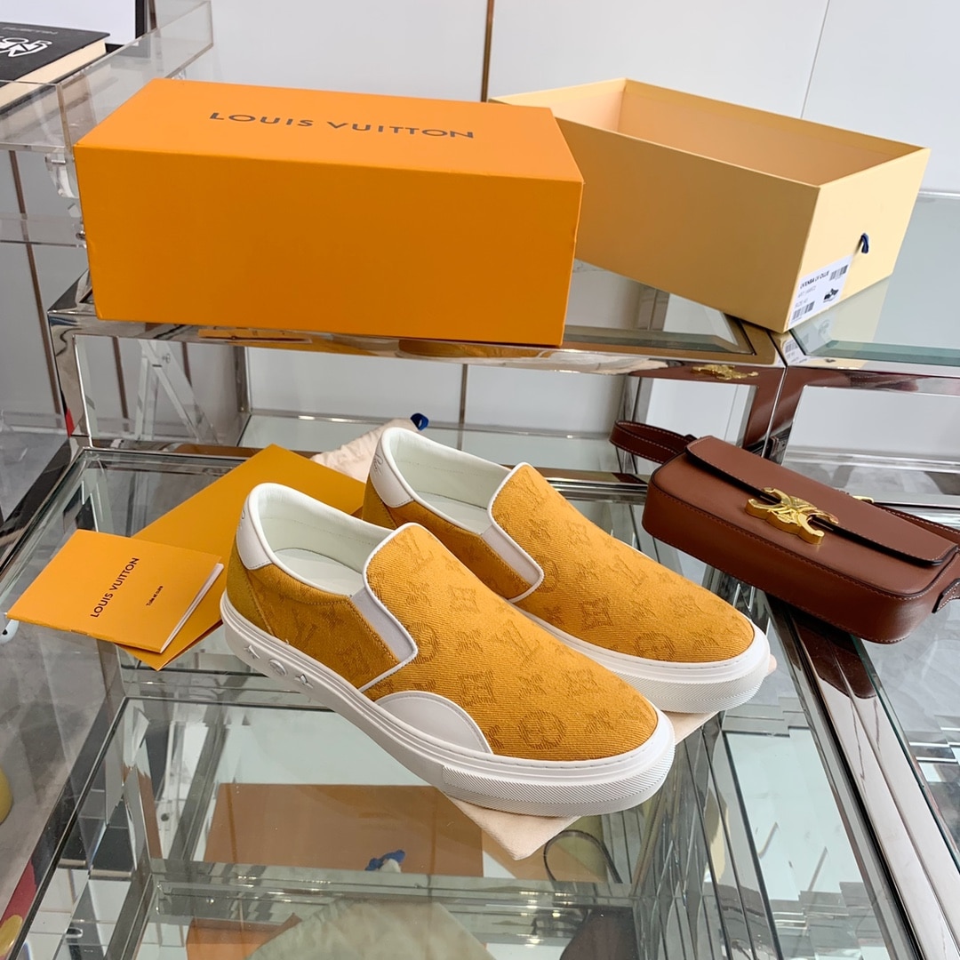 (1:1 replica) Louis Vuitton Women s Trocadero Slip On Orange For Women LV