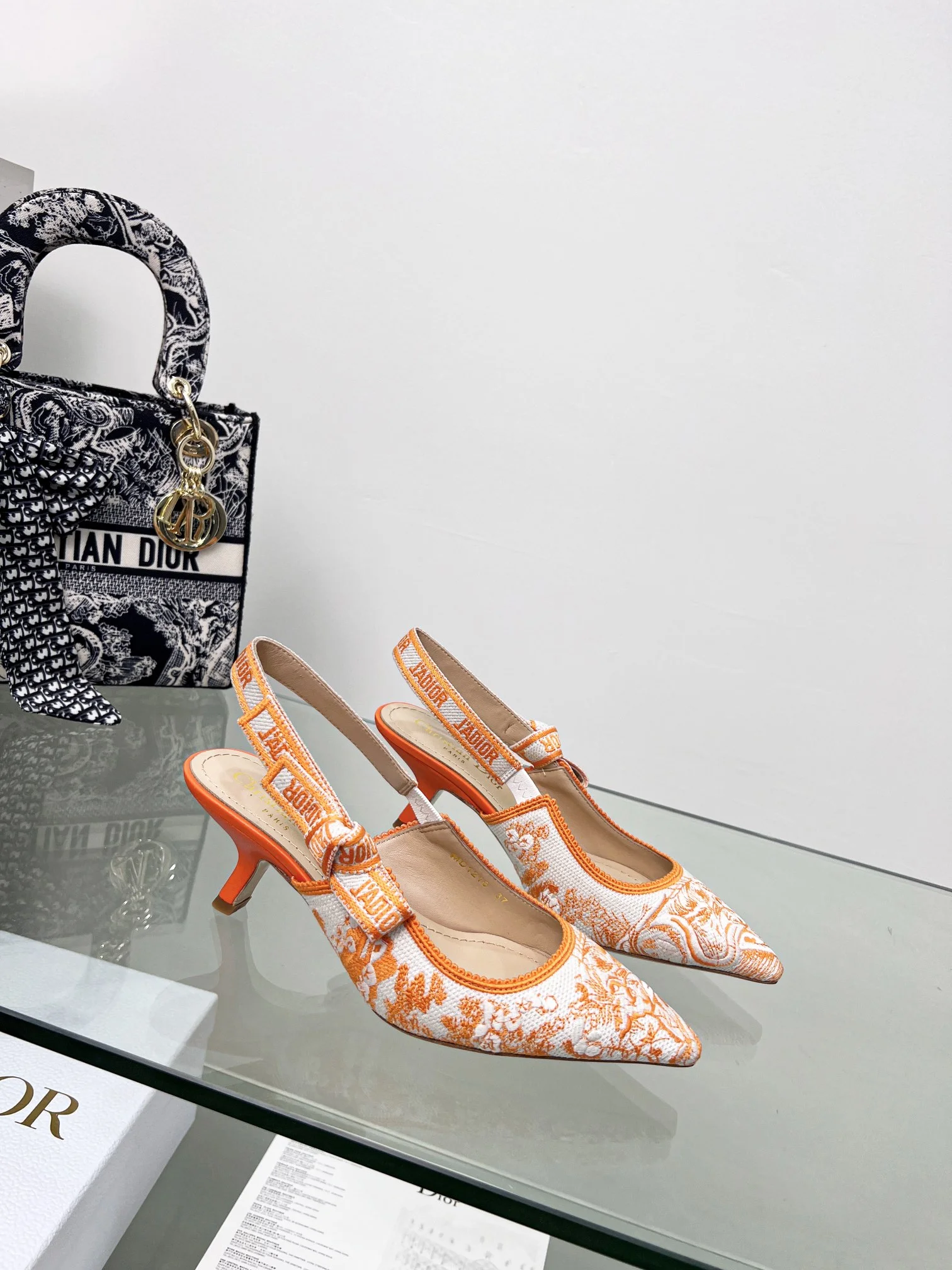 (1:1 replica) Christian Dior Women s J Adior Slingback Pump Orange For Women CD 2.5in/6.5 cm