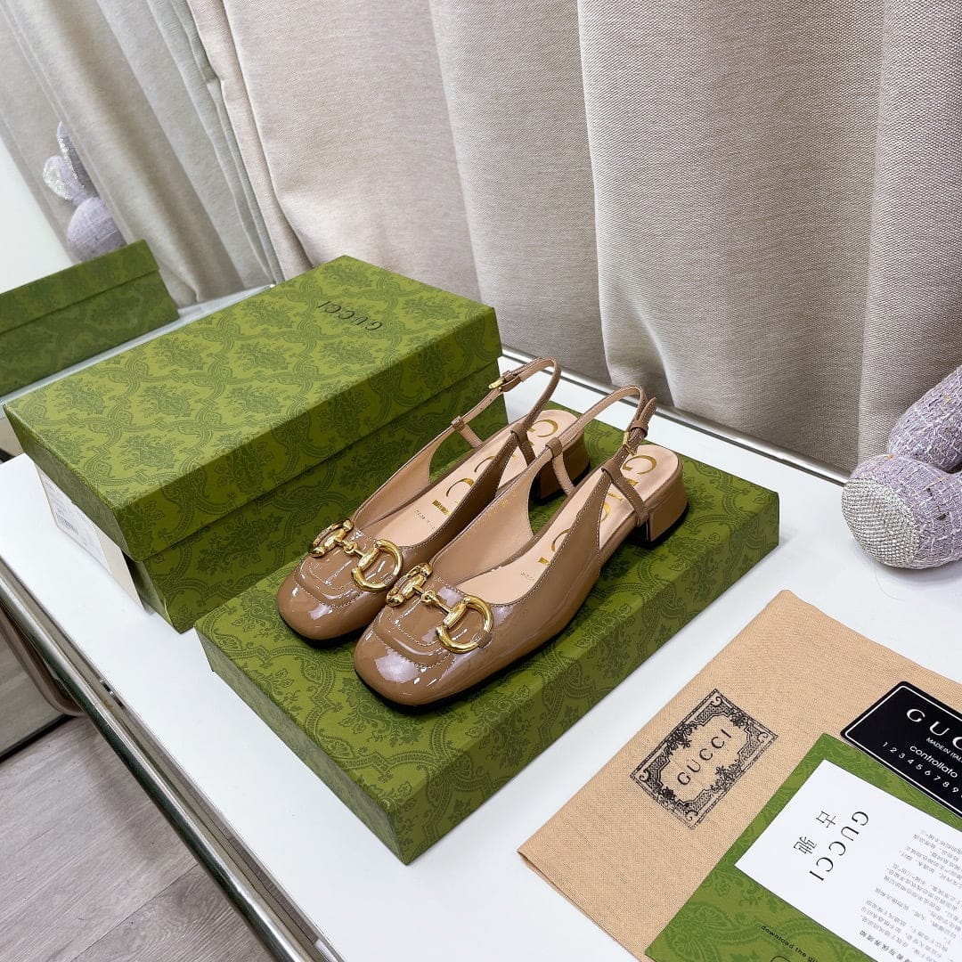 (1:1 replica) Gucci Women s Slingback With Horsebit Green For Women GG