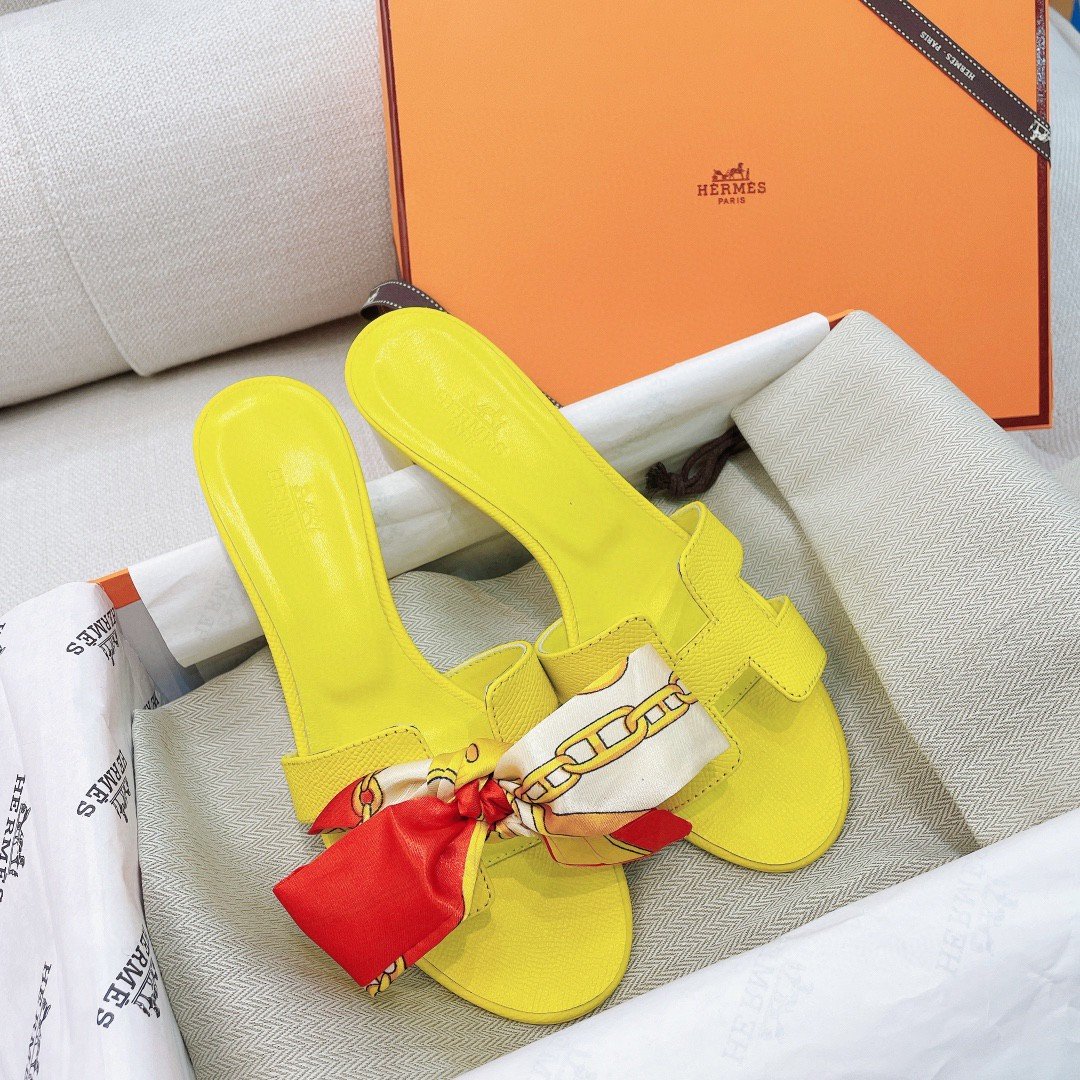 (1:1 replica) Hermes Oasis Sandal Turmeric Yellow For Women, Women s Shoes H151215Z 71365