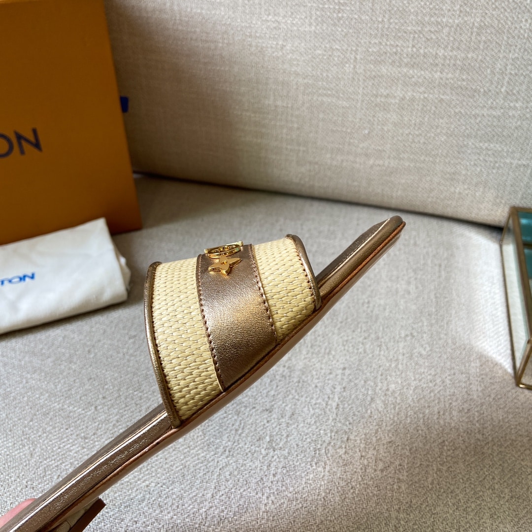 (1:1 replica) Louis Vuitton Women s Lock It Mule Gold For Women LV