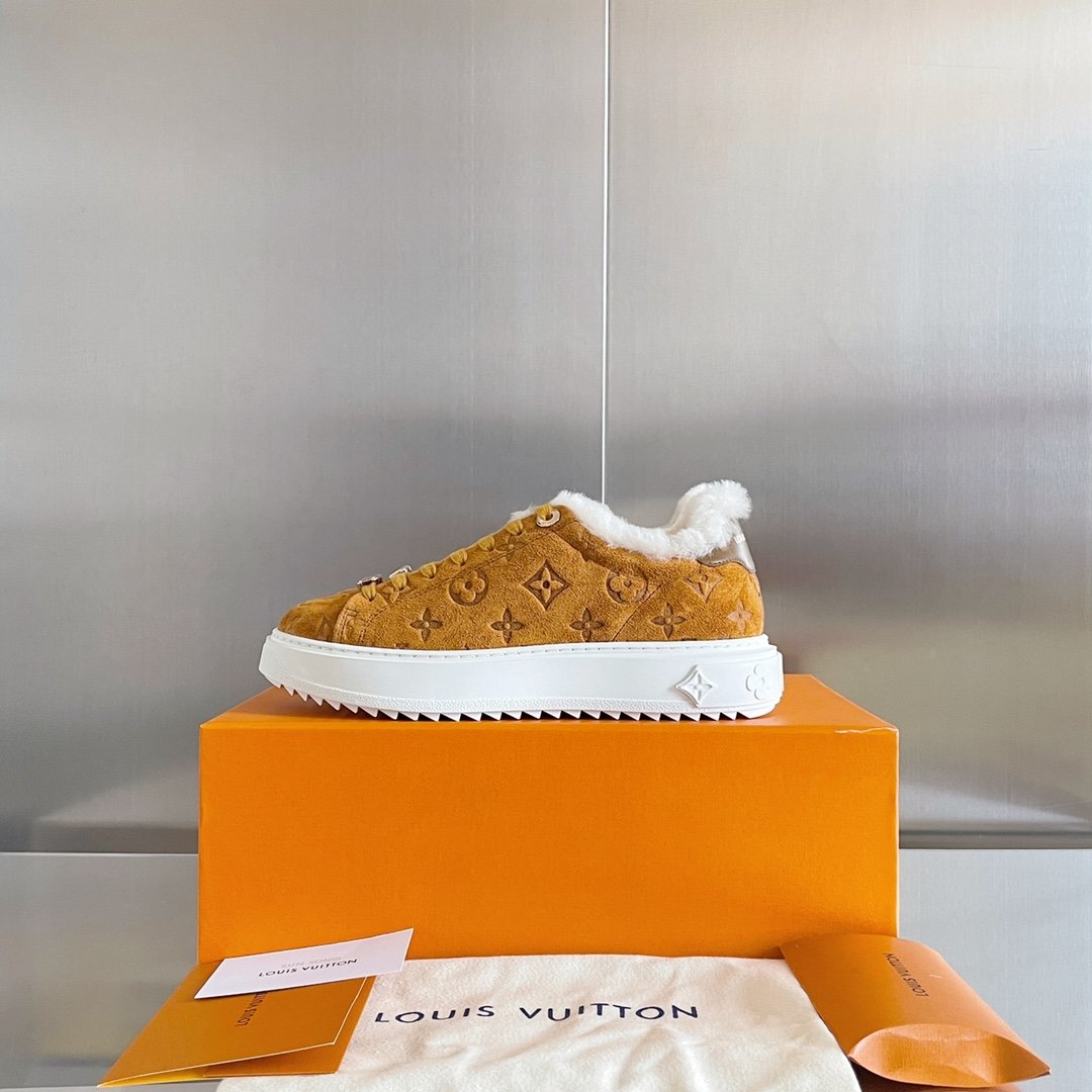 (1:1 replica) Louis Vuitton Women s Time Out Sneaker Brown For Women LV