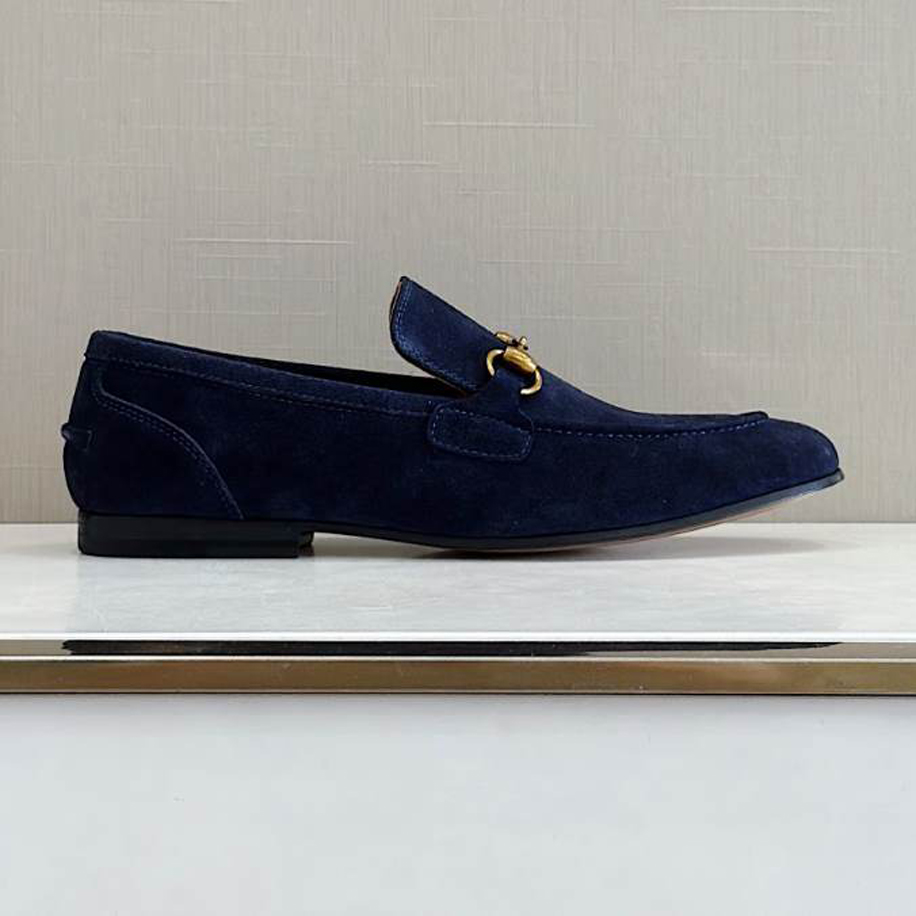 (1:1 replica) Gucci Horsebit Blue Suede Loafer GL085
