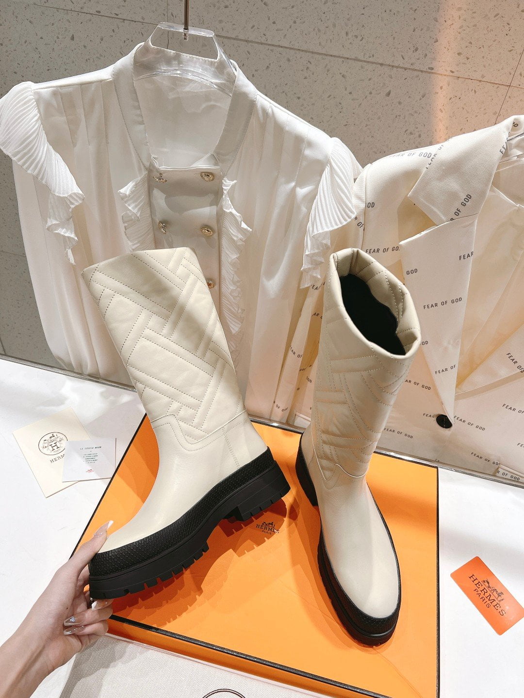 (1:1 replica) Hermes Fuji Boot White For Women H222048Z F8360