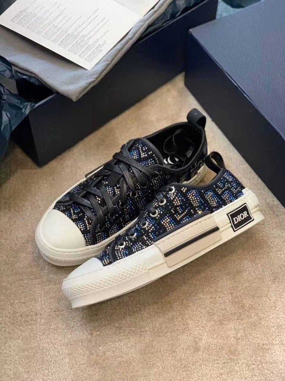 (1:1 replica) Christian Dior B23 Low-Top Sneaker Black For Women CD