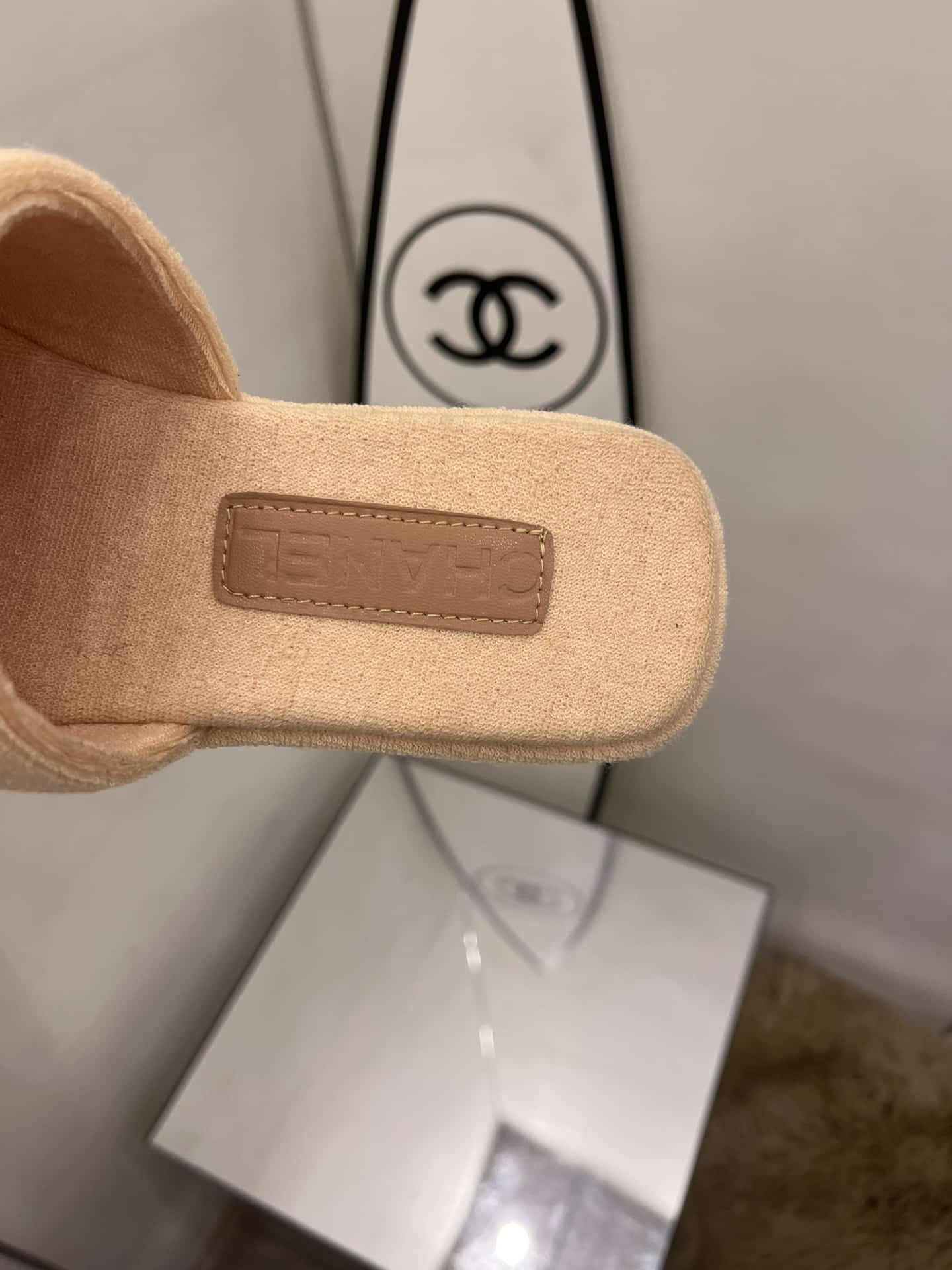 (1:1 replica) Chanel Women s Mules Beige For Women 1.5in/4cm