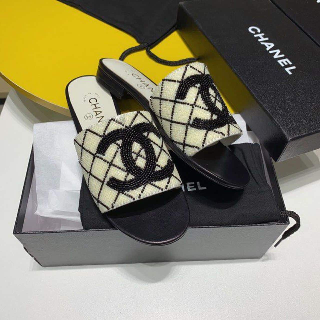 (1:1 replica) Chanel Mules White For Women, Women s Shoes