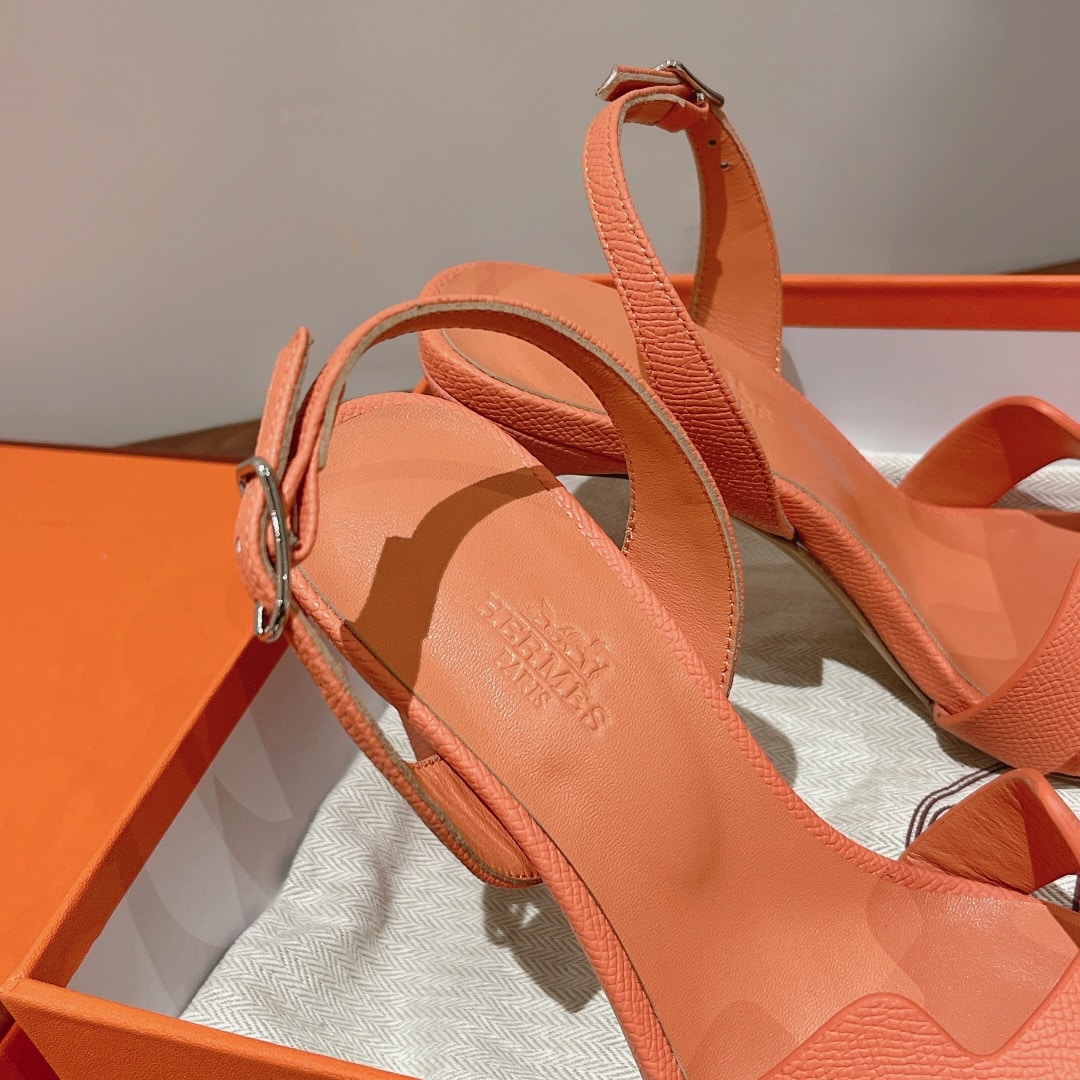 (1:1 replica) Hermes Eternite Sandal Light Orange For Women 2.7in/7cm