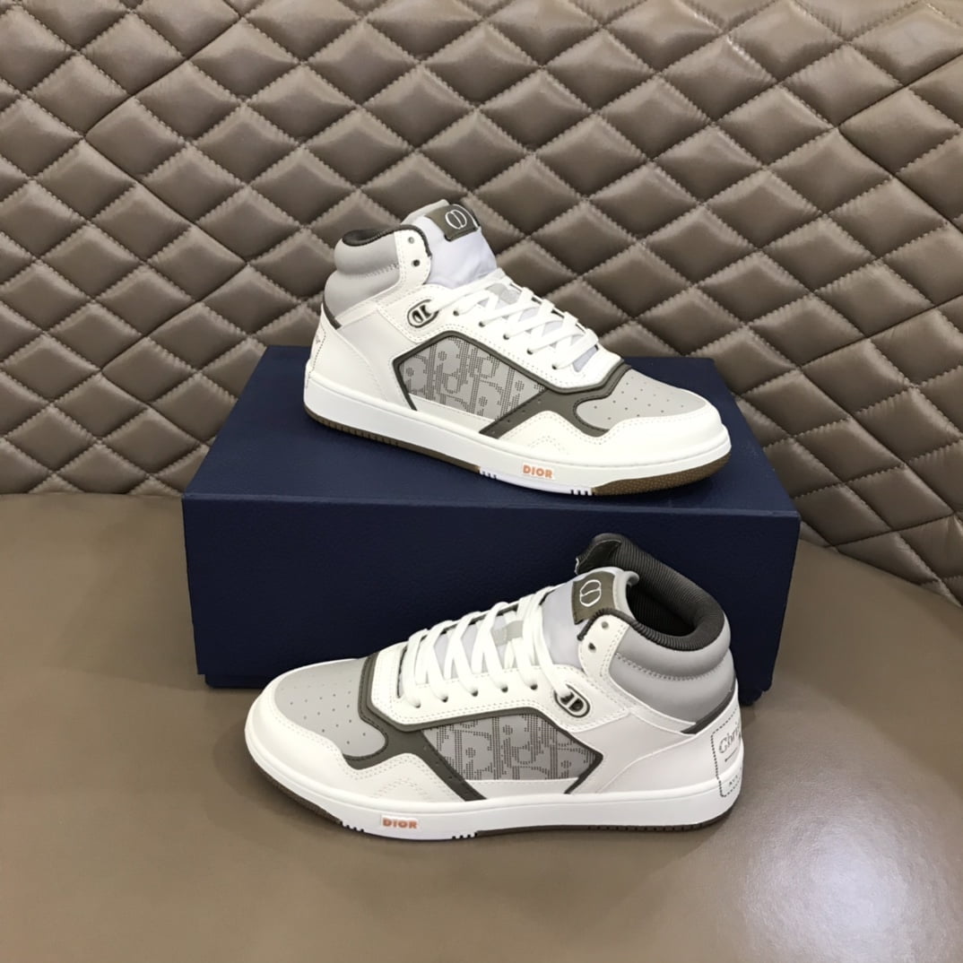 (1:1 replica) Christian Dior Women s B27 High-Top Sneaker Gray For Women CD