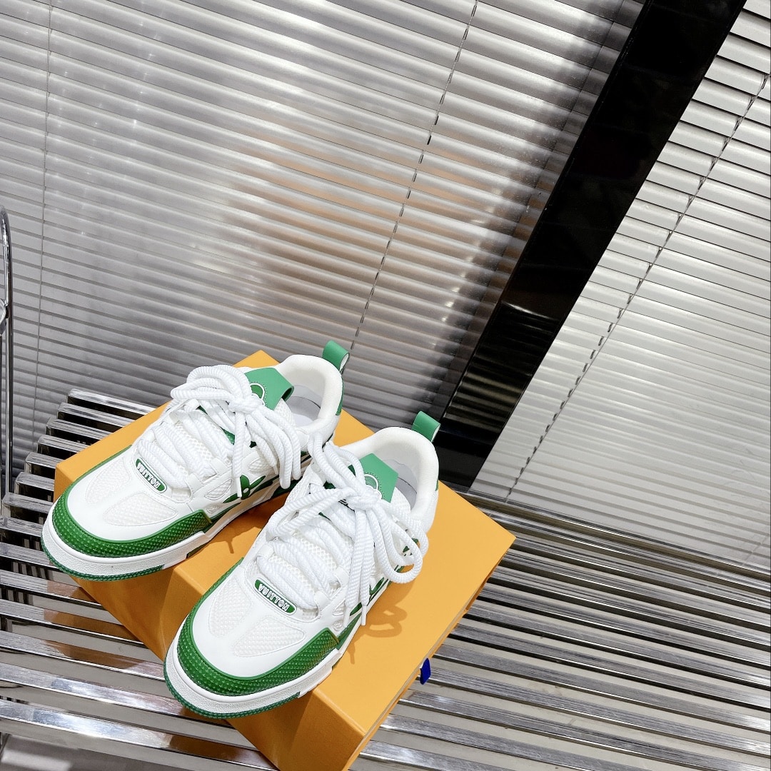 (1:1 replica) Louis Vuitton Women s Skate Sneakers Green For Women LV