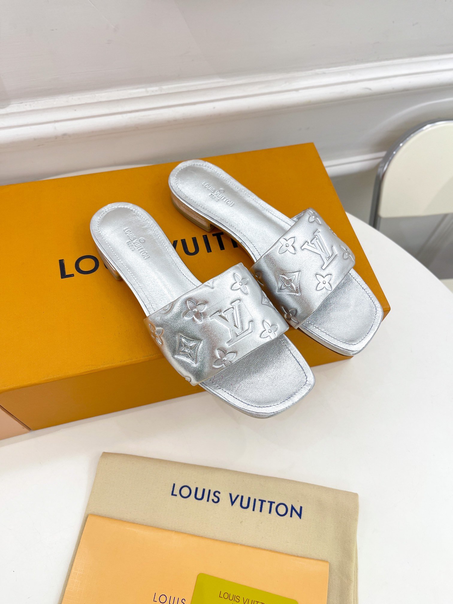 (1:1 replica) Louis Vuitton Women s Revival Flat Mule Sliver For Women LV 1A9QJG