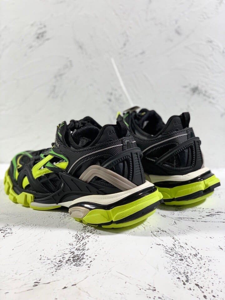 (1:1 replica) Balenciaga Track.2 Clear Sole Trainers Black/Yellow For Women