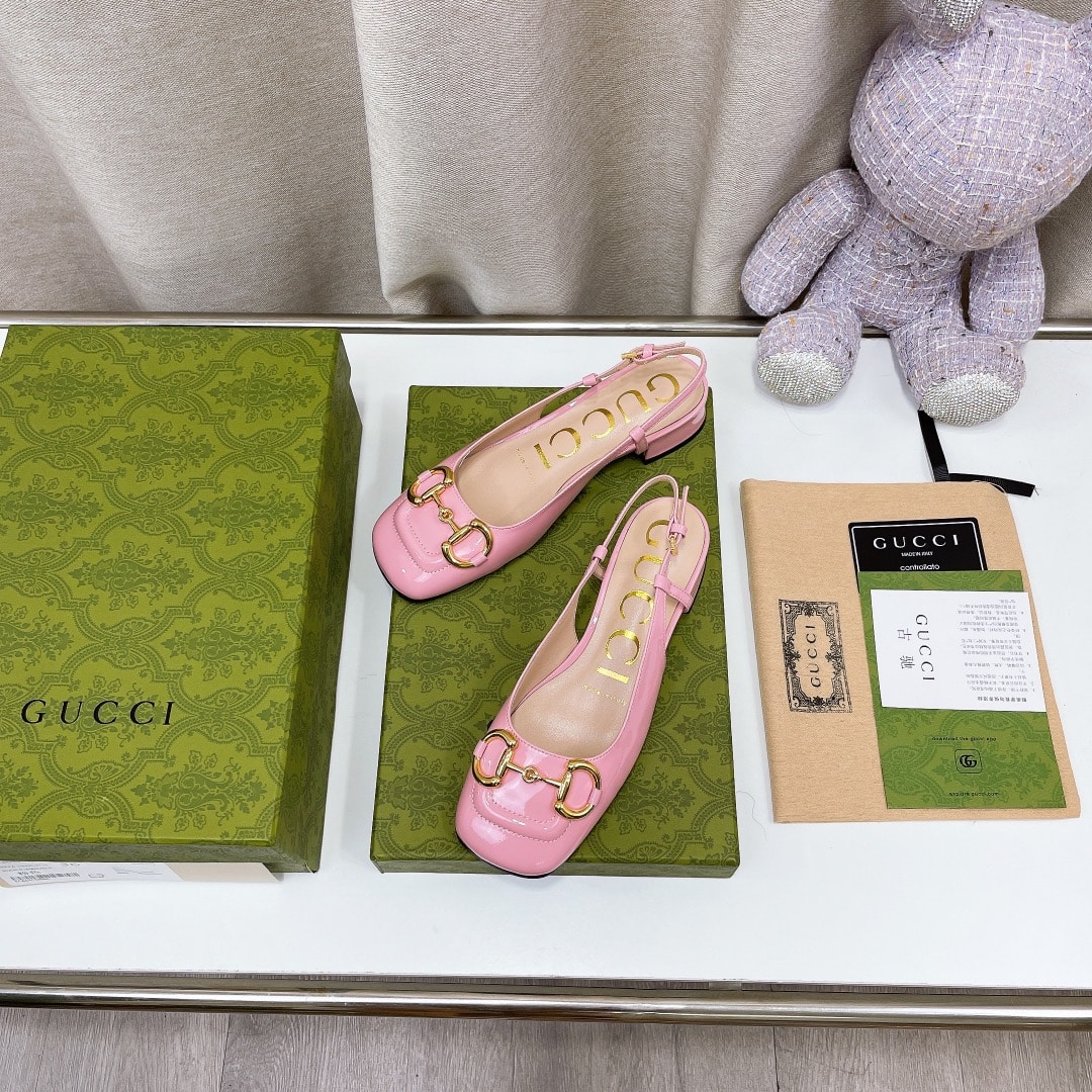 (1:1 replica) Gucci Women s Slingback With Horsebit Light Pink For Women GG