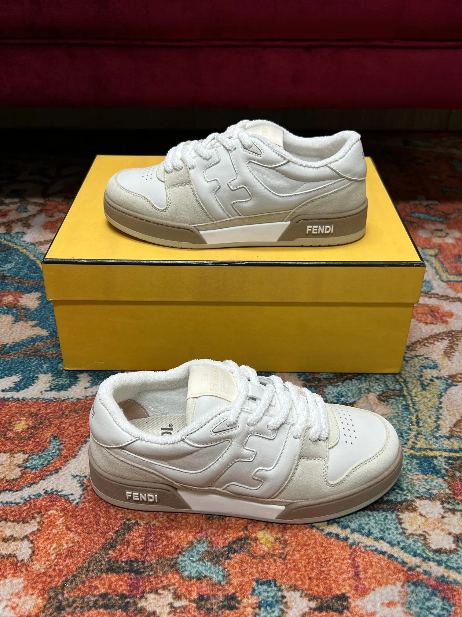 (1:1 replica) Fendi Match Low Tops In White For Women 8E8252AHH2F1FHS