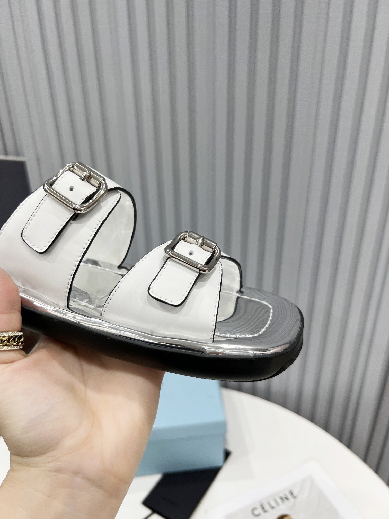 (1:1 replica) Prada Sandals White For Women 0.8in/20mm PRD 1XX628_248_F097W_F_020