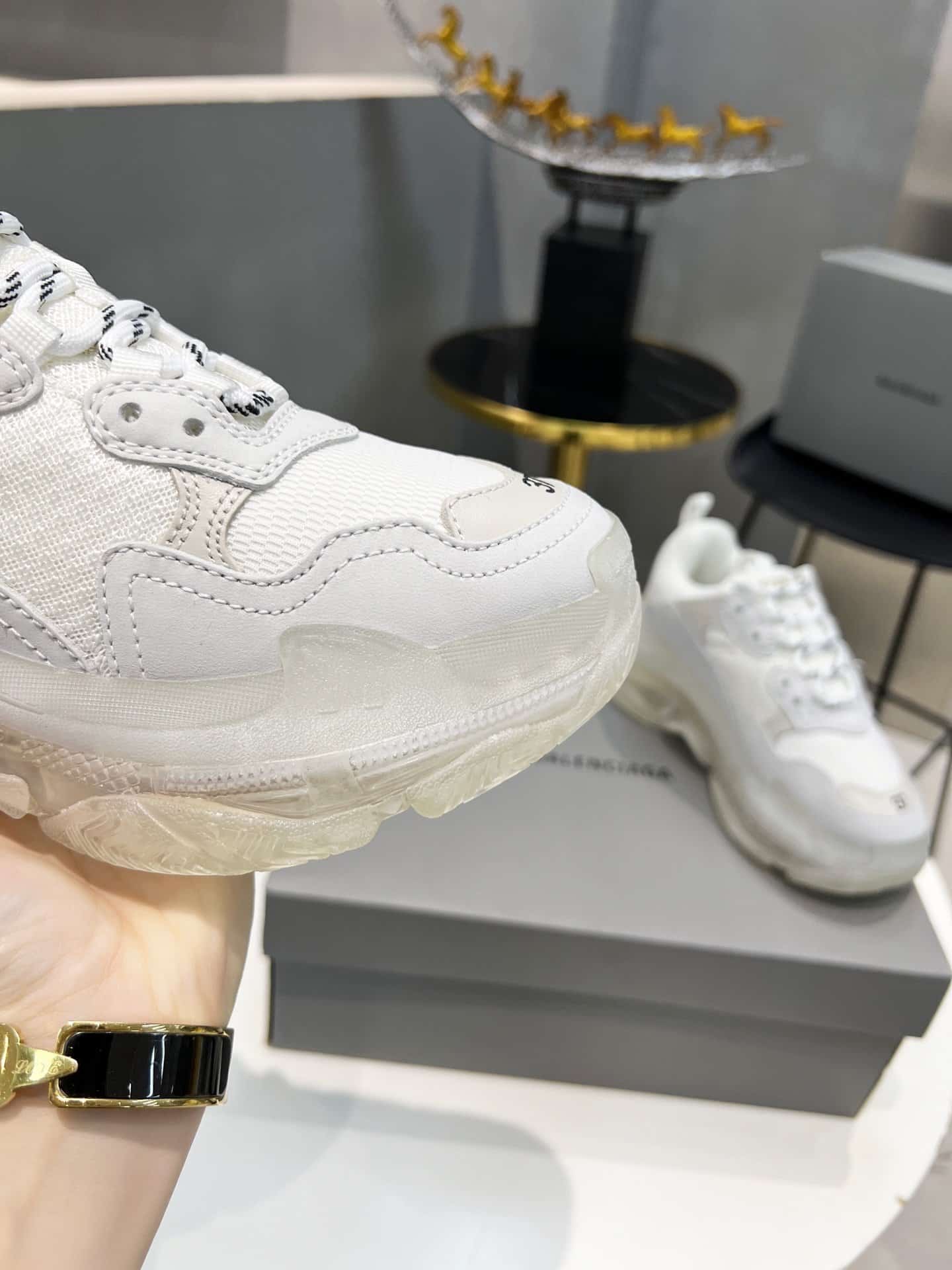 (1:1 replica) Balenciaga Triple S Trainers Clear Sole White For Women