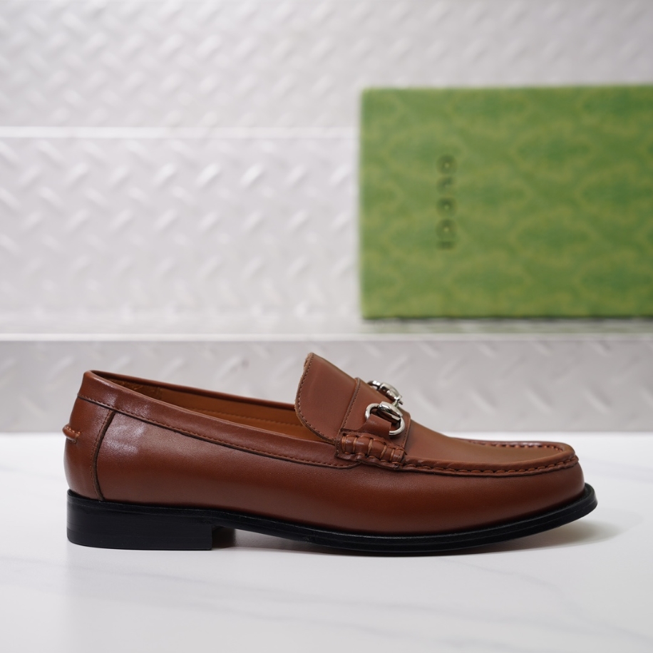 (1:1 replica) GUCCI LEATHER BROWN LOAFER GL057