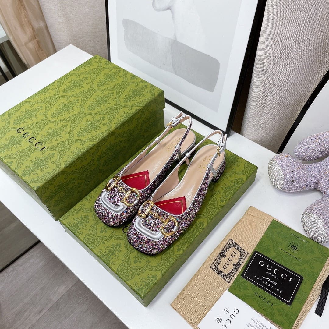 (1:1 replica) Gucci Lovelight Slingback With Horsebit Multicolor For Women GG
