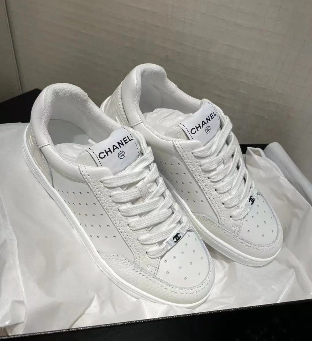 (1:1 replica) Chanel Sneakers White For Women, Women s Shoes 0.4in/1cm G39225