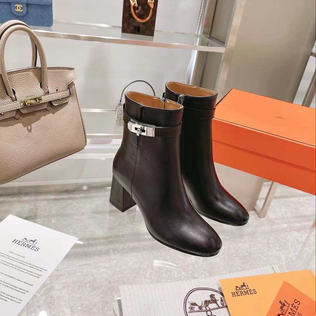 (1:1 replica) Hermes Saint Germain Ankle Boot Black For Women, Women s Shoes H182102Z 02360