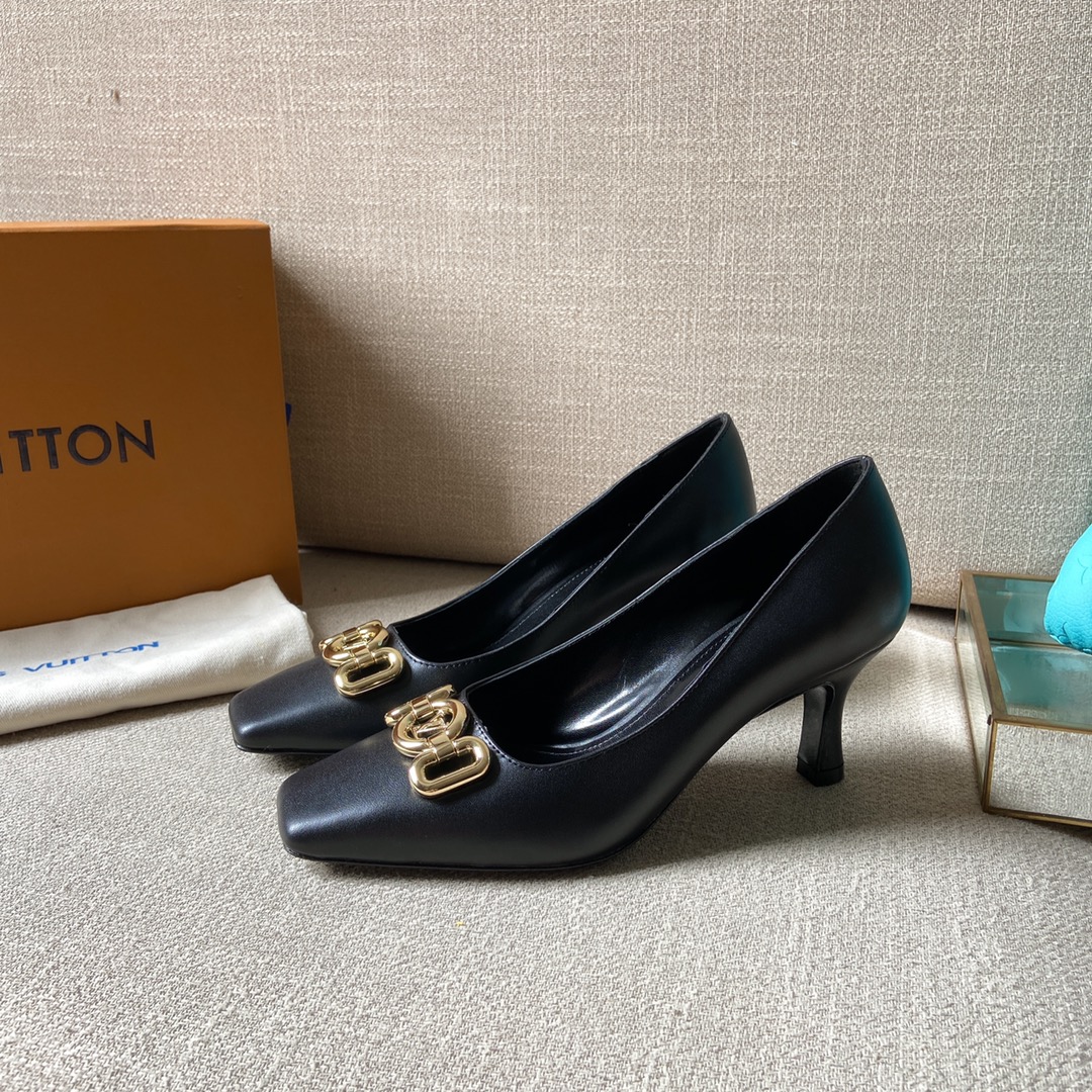 (1:1 replica) Louis Vuitton Women s Rotary Pump Black For Women LV 1AAE24