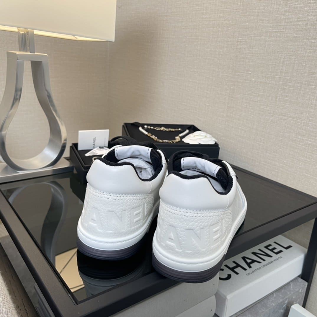 (1:1 replica) Chanel Sneakers White/Black For Women, Women s Shoes 0.4in/1cm G39225