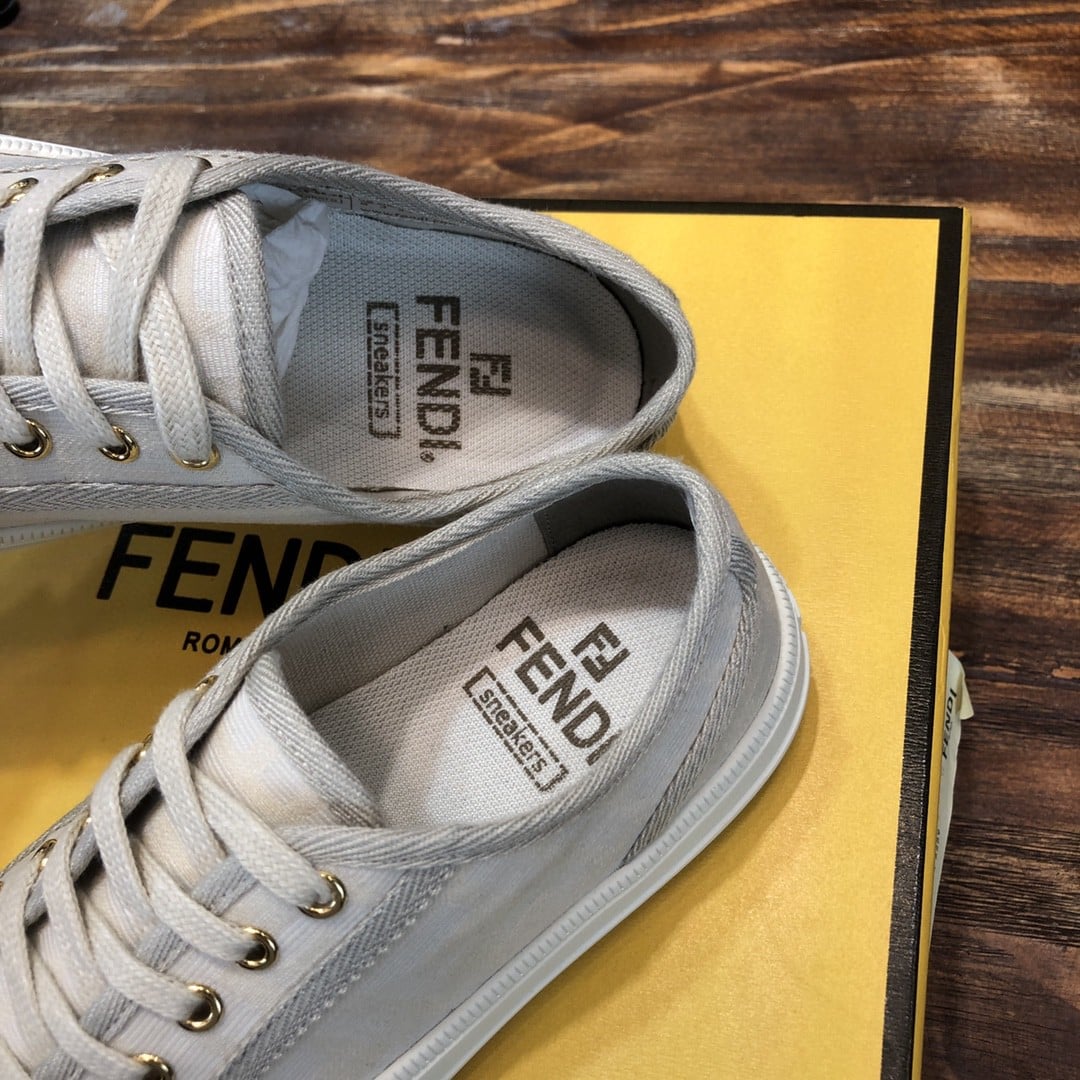 (1:1 replica) Fendi Domino Fabric Sneakers Grey For Women