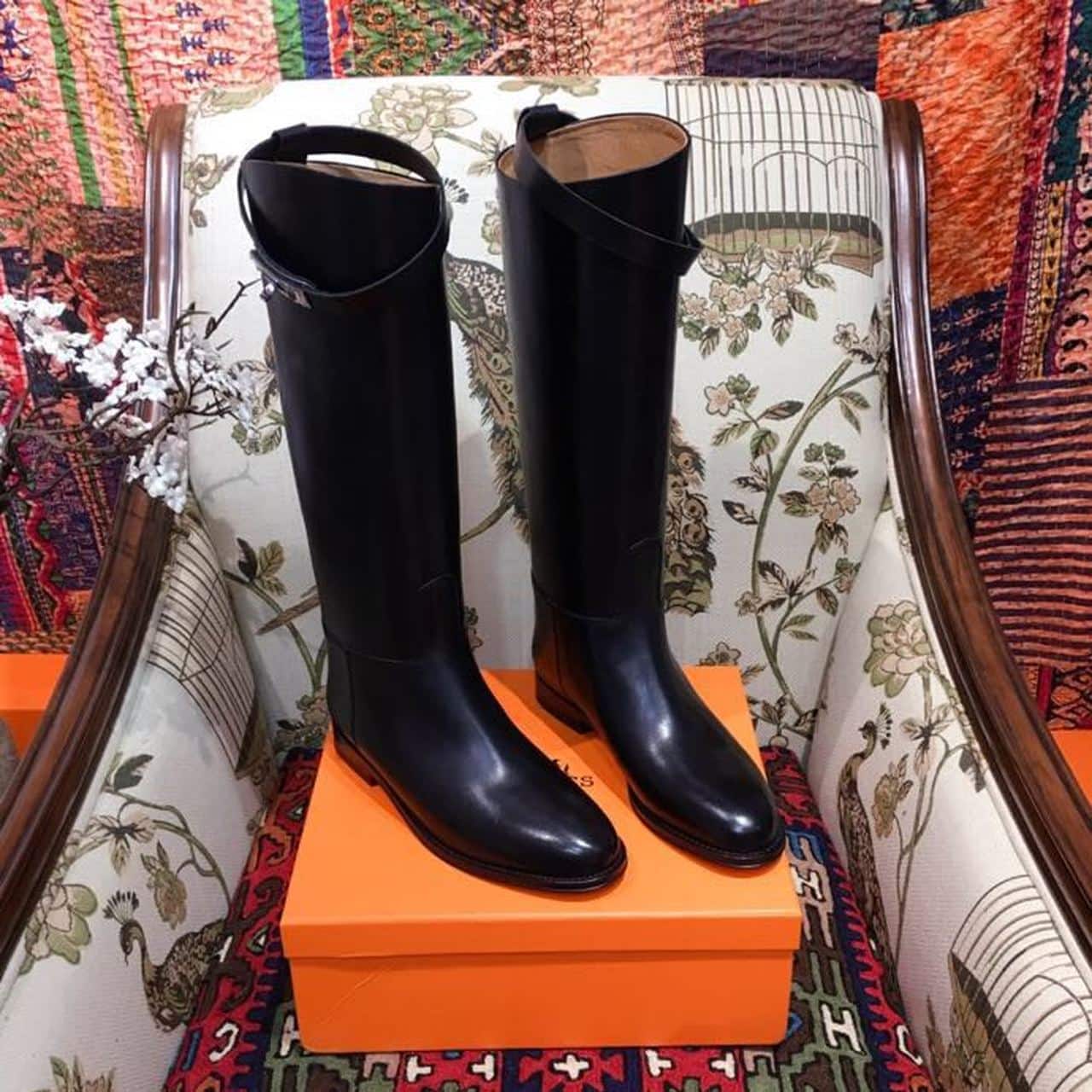 (1:1 replica) Hermes Jumping Boot Black For Women, Women s Shoes H042138Z 01365